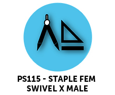CAD Tech Tile - PS115 - STAPLE FEM SWIVEL X MALE