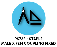 CAD Tech Tile - PS72F - STAPLE MALE X FEM COUPLING FIXED